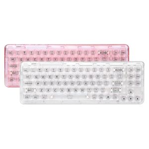 YUNZII X71 Transparent Tri-Mode Hot Swappable RGB Gasket Mechanical Keyboard (Crystal Switch)
