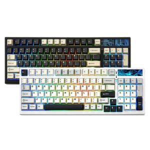 YUNZII YZ98 Tri-Mode Hot Swappable RGB Backlight Vintage Mechanical Gaming Keyboard