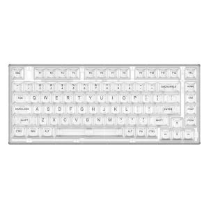 YUNZII X75 PRO 82 Key Wireless Hot Swappable Gasket Transparent Mechanical Keyboard - White (Crystal White Switch)