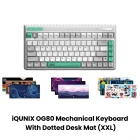 iQUNIX OG80 Wormhole Mechanical Keyboard with Dotted Desk Mat (900x400x4mm)