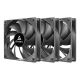 Antec P12 PWM 120mm 3 in 1 Pack PC Case Fan - Black