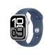 Apple Watch Series 10 with Silver Aluminium Case and Denim Sport Band S/M Fitness GPS 46mm