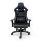 GameTech RT8091 Leatherette All Black Adjustable Gaming Chair (Black)