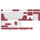 HK Gaming Dye Sublimation | Cherry Profile | Thick PBT Keysets - 139 Keys [White & Red]