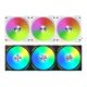 Lian Li UNI Fan AL120 V2 ARGB 120mm PWM Case Fan with Controller - 3 Pack