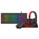 Redragon S148 Wired Keyboard + Mouse + Mousepad + Headset 4-In-1 Set Gaming Bundle [Black]