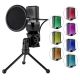 Redragon GM212 Adne RGB USB Streaming Microphone with Pop Filter Tripod - Black