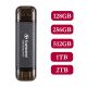 Transcend ESD310C Dual USB 10Gbps Portable SSD Solid State Drive - Black