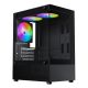 Trendsonic Juro Tempered Glass Front & Side Panel Micro ATX Gaming PC Case with 3 RGB Fans