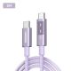 UGreen Uno 100W Smart Led Display USB-C To USB-C PD 3.0 Fast Charging Cable 2M (Purple) 