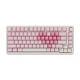YUNZII B75 Pro Tri-Mode Hot-swappable RGB Backlit Wireless Mechanical Keyboard (Milk Switch V2) Pink