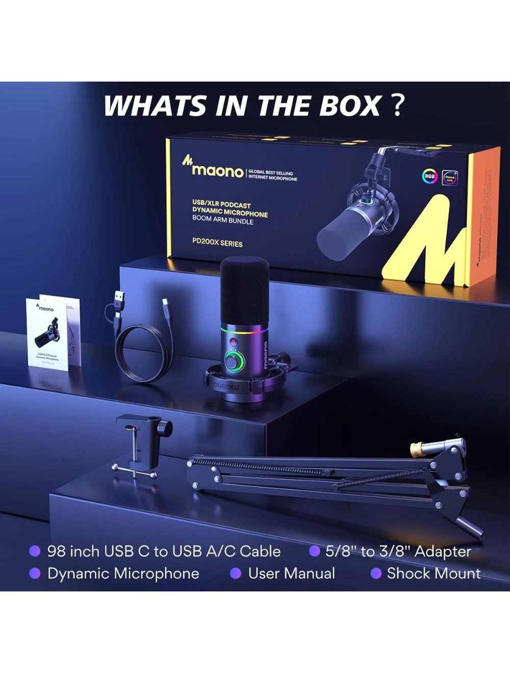 Game One - Maono PD200XS USB/XLR Dynamic Microphone Set with Boom