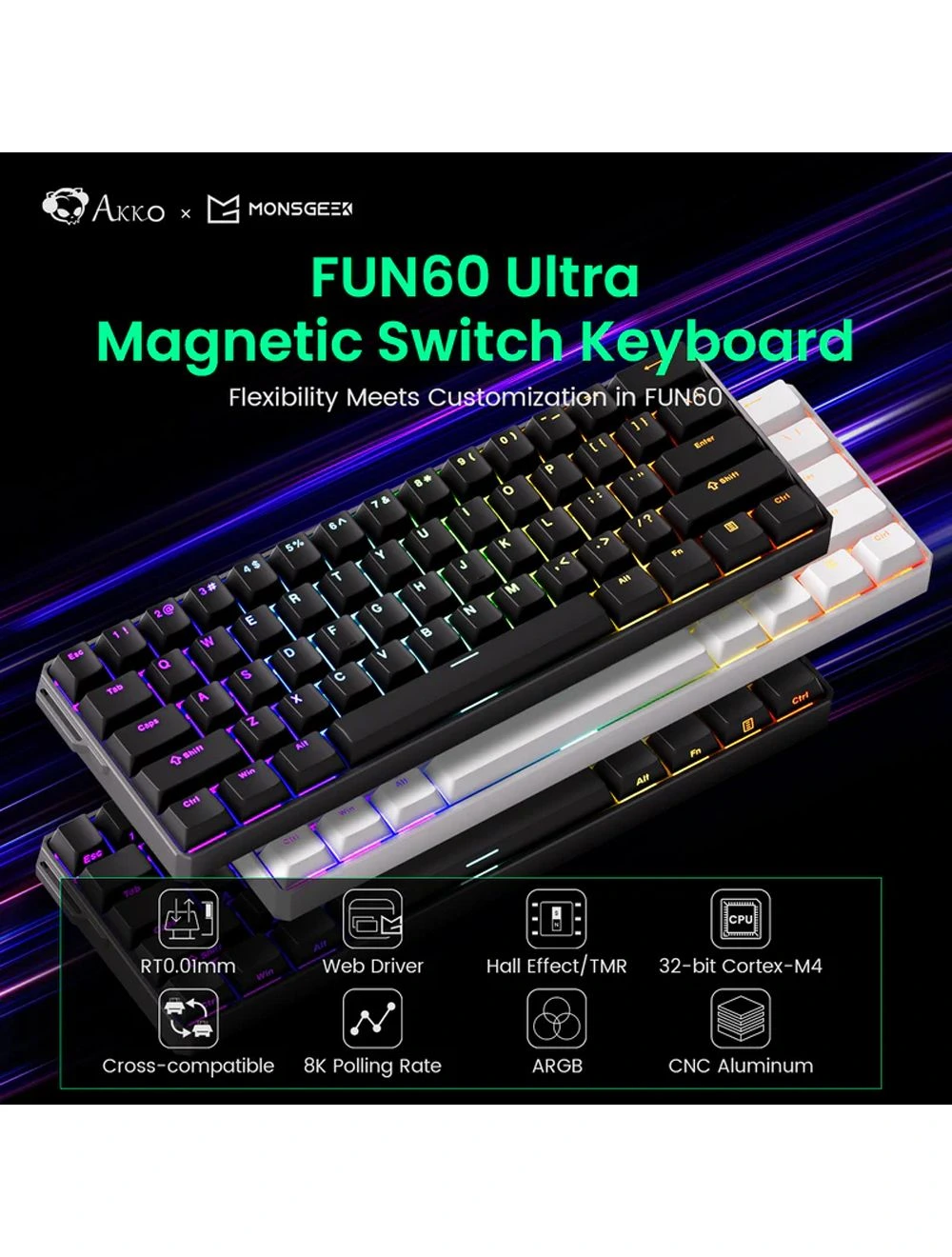 Game One - MonsGeek FUN60 Ultra Shine-Through PBT-TMR Sensor RGB