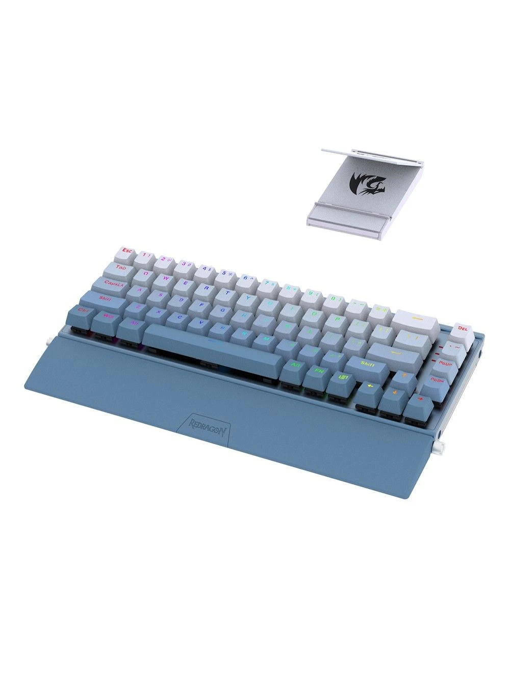 Redragon K641B-BW RGB Shaco Aluminum Hot-Swappable Mechanical Gaming Keyboard - Blue - Red Switch